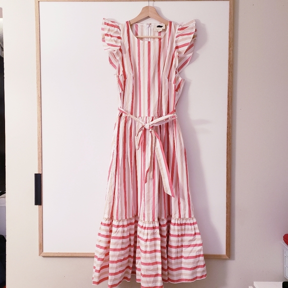 KATE SPADE BNWOT pink striped poplin midi dress - Picture 9 of 14